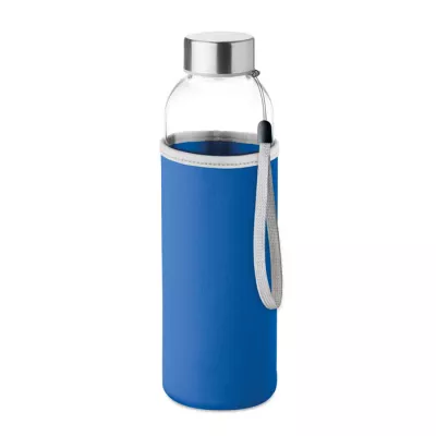 Butelka szklana 500 ml w neoprenowym etui UTAH GLASS - Niebieski (MO9358-37)