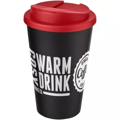 Americano® 350 ml tumbler with spill-proof lid - Czarny-Czerwony (21069516)