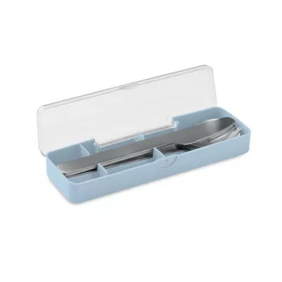 Zestaw sztućców stalowych w etui MESTECK - Baby Blue (MO2677-66)
