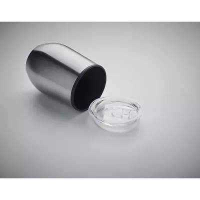 Kubek termiczny stalowy z pokrywką 350 ml CHIN CHAN - Srebrny Mat (MO6700-16)