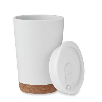 Kubek dwuścienny z korkową podstawą 300 ml CO - Bialy (MO2446-06)