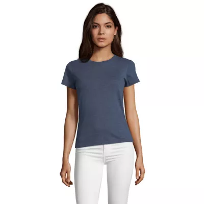 Koszulka damska 150 g/m² Sol's REGENT FIT WOMEN - Melanż Denim (S02758-HD)