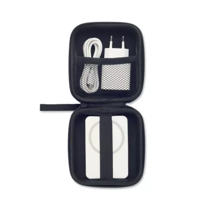 Zestaw z powerbankiem magnetycznym 5000 mAh ATLAS - Bialy (MO3177-06)