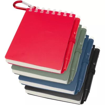 Lig Mini outdoorowy zestaw z notatnikiem w miękkiej okładce z tworzyw sztucznych pochodzących z recyklingu i długopisem (niebieski tusz) - Przezroczysty (10705101)