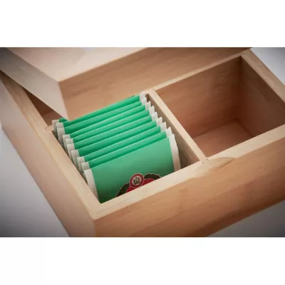 Pudełko na herbatę bambusowe CAMPO TEA - Drewna (MO9950-40)