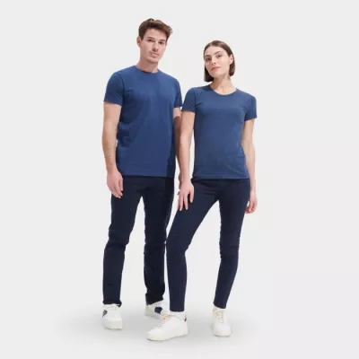 Koszulka męska dopasowana 150 g/m² Sol's REGENT FIT - Melanż Denim (S00553-HD)