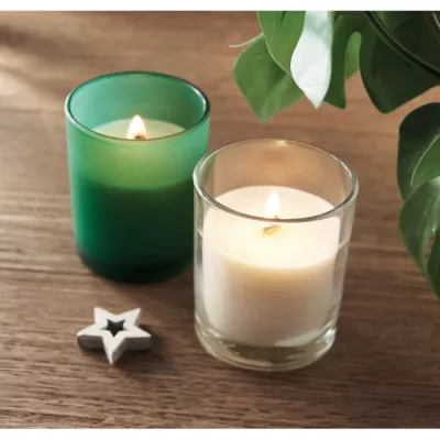Świeca zapachowa wanilia w szkle 80 g KIVAS WOOD - Przezroczysty (MO2708-22)