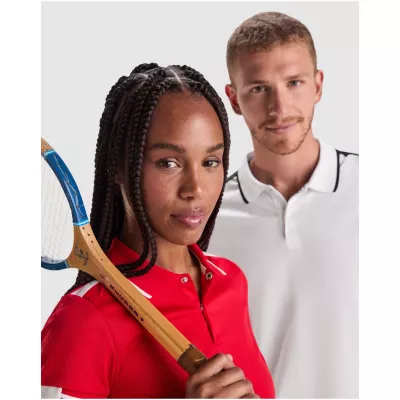 Tamil sportowa koszulka damska polo z krótkim rękawem - Biały-Navy Blue (R0409-NAVYBLUE-WHITE)