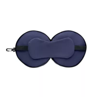 Poduszka podróżna 2 w 1 z maską na oczy SOFT NUIT - Niebieski (MO2907-04)