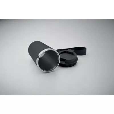 Kubek termiczny 350 ml z paskiem na nadgarstek TOPAZ - Czarny (MO2317-03)