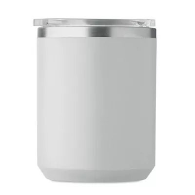 Kubek dwuścienny z przesuwaną pokrywką 400 ml COCOA - Szary (MO2900-07)