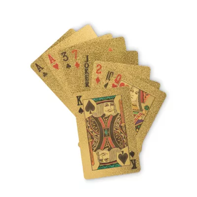Karty do gry wodoodporne z PET AS - Matowy Zloty (MO2699-98)
