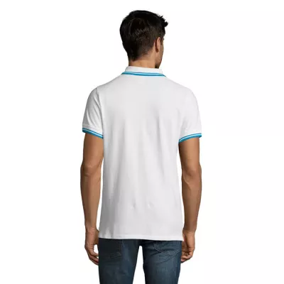 Koszulka polo męska bawełniana 200 g/m² Sol's PASADENA - White/Aqua (S00577-QU)