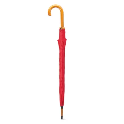Parasol automatyczny 23,5" z drewnianą rączką CUMULI - Czerwony (KC5131-05)