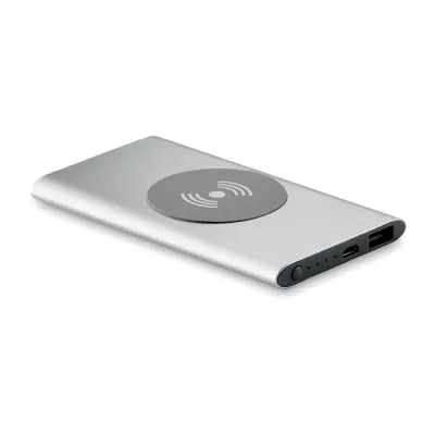 Powerbank bezprzewodowy 4000 mAh POWER&WIRELESS - Srebrny Mat (MO9498-16)