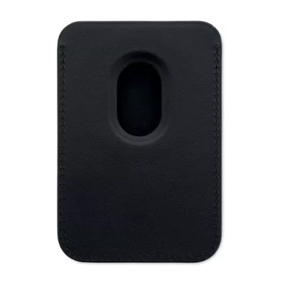 Etui magnetyczne na 3 karty z PU z pierścieniem KARTA - Czarny (MO2774-03)