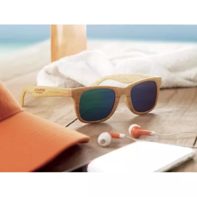 Okulary przeciwsłoneczne lustrzane UV400 WOODIE - Drewna (MO9022-40)