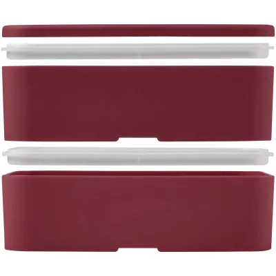 MIYO POP dwupoziomowe pudełko śniadaniowe 700+700 ml - Bordo (21077922)