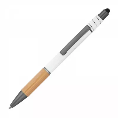 Długopis aluminiowy antystres touch pen MANUELA - biały (1387606)