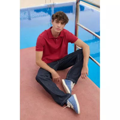 Koszulka polo męska z czesanej bawełny Sol's PACIFIC - Folk Red Twin (S04439-FR)