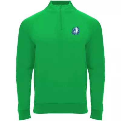 Epiro bluza unisex z długim rękawem i zamkiem błyskawicznym 1/4 200 g/m² - Green Fern (R1115-GRFERN)