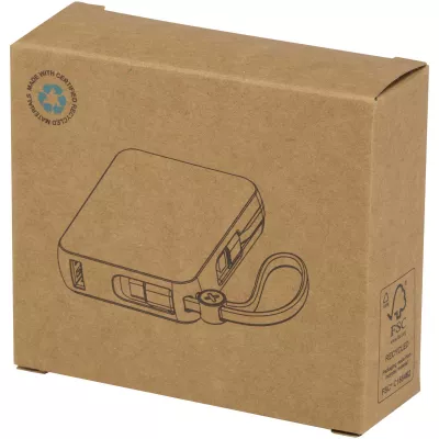 Acrux powerbank do tabletu o pojemności 10 000 mAh i mocy 35 W z wbudowanym kablem typu C - wykonany z tworzyw sztucznych pochodzących z recyklingu. - Czarny (12445090)