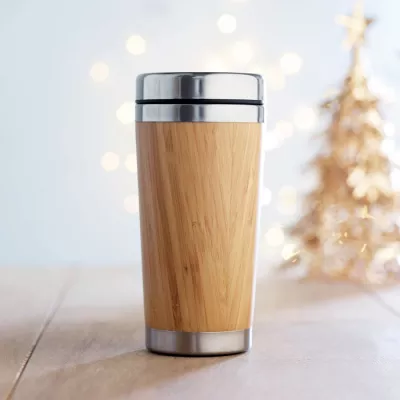 Kubek w bambusowej obudowie 400 ml RODEODRIVE+ - Drewna (MO9444-40)