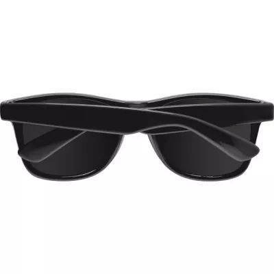 Czarne okulary przeciwsłoneczne reklamowe z nadrukiem