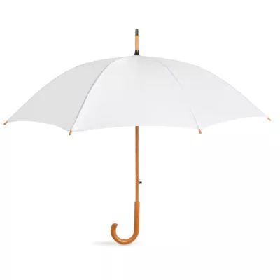 Parasol automatyczny 23,5" z drewnianą rączką CUMULI - Bialy (KC5131-06)