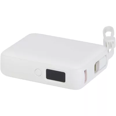 Acrux powerbank do tabletu o pojemności 10 000 mAh i mocy 35 W z wbudowanym kablem typu C - wykonany z tworzyw sztucznych pochodzących z recyklingu. - Biały (12445001)