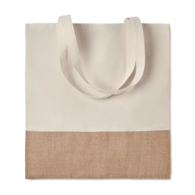 Torba bawełniana z jutą 38x41 cm 160 g/m² INDIA TOTE - Bezowy (MO9518-13)