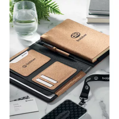 Teczka A5 z korka z notesem 96 kartek w linię ORIGIN - Bezowy (MO2097-13)