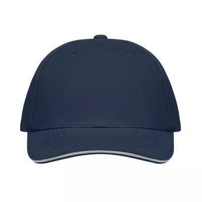 Czapka z daszkiem 6-panelowa 260 g/m² BUFFALO - Biały/Ciemnoniebieski (MO1464-54)