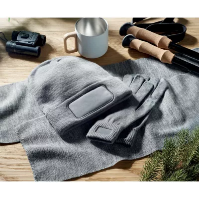 Czapka zimowa unisex z dzianiny RPET CAPNIT - Kamienny Szary (MO2359-15)