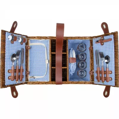 Kosz piknikowy dla 4 osób GILLIAN - brązowy (6127601)