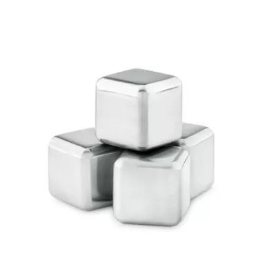 Kostki do lodu stalowe 4 szt. w etui ICY - Czarny (MO9502-03)