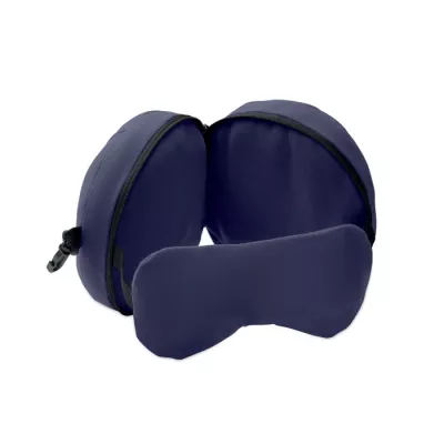 Poduszka podróżna 2 w 1 z maską na oczy SOFT NUIT - Niebieski (MO2907-04)