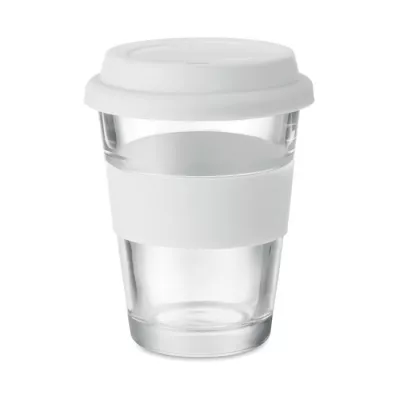 Kubek szklany z pokrywką i uchwytem 350 ml ASTOGLASS - Bialy (MO9992-06)