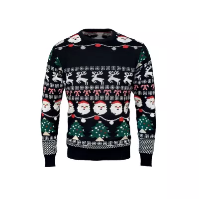 Sweter świąteczny z 10 lampkami LED S/M SHAMIS - Czarny (CX1553-03)