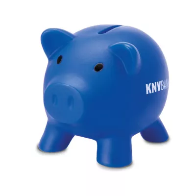 Skarbonka świnka z PVC SOFTCO - Niebieski (MO8132-04)