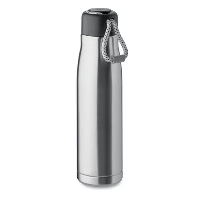 Butelka termiczna z uchwytem sznurkowym 500 ml CORDLE - Srebrny Mat (MO2413-16)