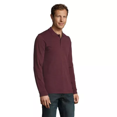 Polo męskie 180 g/m² Sol's PERFECT LSL MEN - Melanż Czerwonobrunatny (S02087-HX)