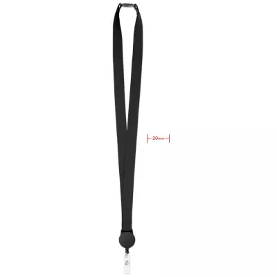Smycz z wysuwanym uchwytem ZIP LANYARD - Czarny (MO9852-03)