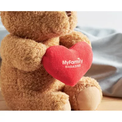 Miś pluszowy z sercem 23 cm SNUGGLE - Czerwony (MO2949-05)
