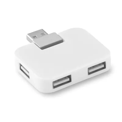 Hub USB 4-portowy z ABS SQUARE - Bialy (MO8930-06)