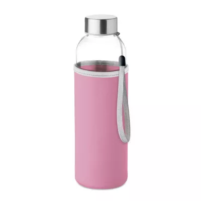 Butelka szklana 500 ml w neoprenowym etui UTAH GLASS - Dziecięcy Róż (MO9358-11)