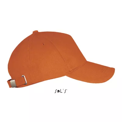 Czapka z daszkiem 5-panelowa 260 g/m² Sol's LONG BEACH - Pomaranczowy (S00594-OR)