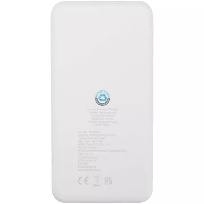 Intan powerbank o pojemności 10 000 mAh i mocy 10 W z tworzyw sztucznych pochodzących z recyklingu - Biały (12445801)