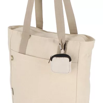 Nylonowe etui na słuchawki 6,5 x 6 cm - beżowy (LT95323-N0055)