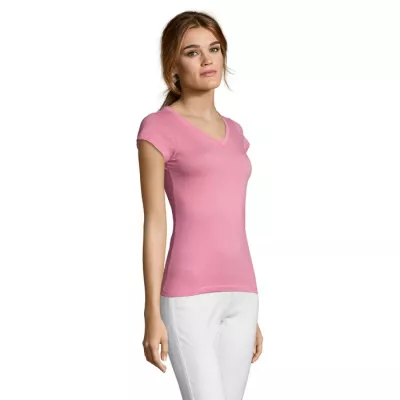 Koszulka damska z dekoltem w serek 150 g/m² Sol's MOON - Orchid Pink (S11388-OP)